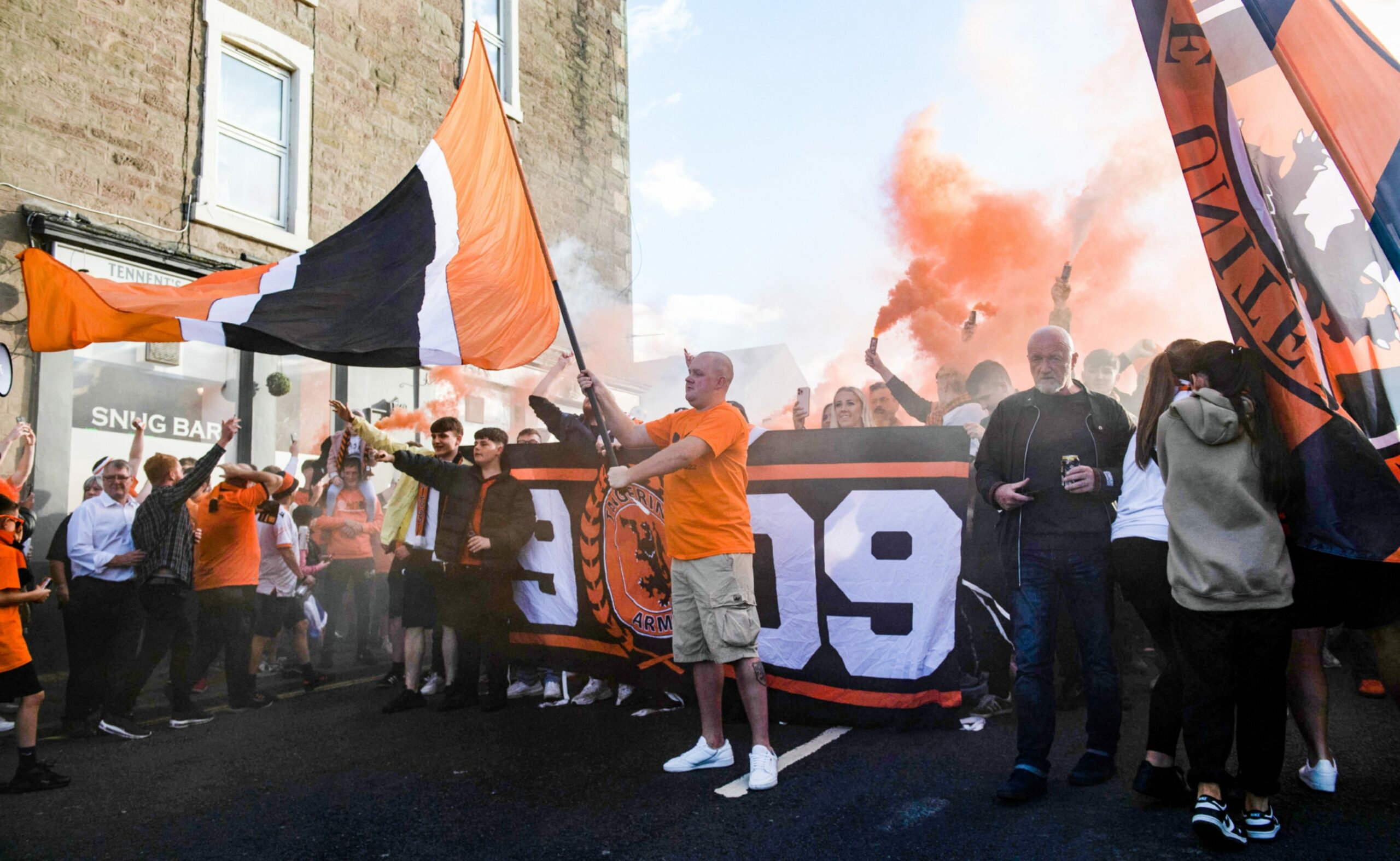 Pics As Dundee United Fans March To Tannadice Before Euro Win