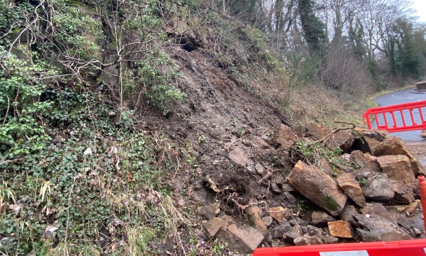 Landslip forces indefinite closure of main route at Dura Den in Fife