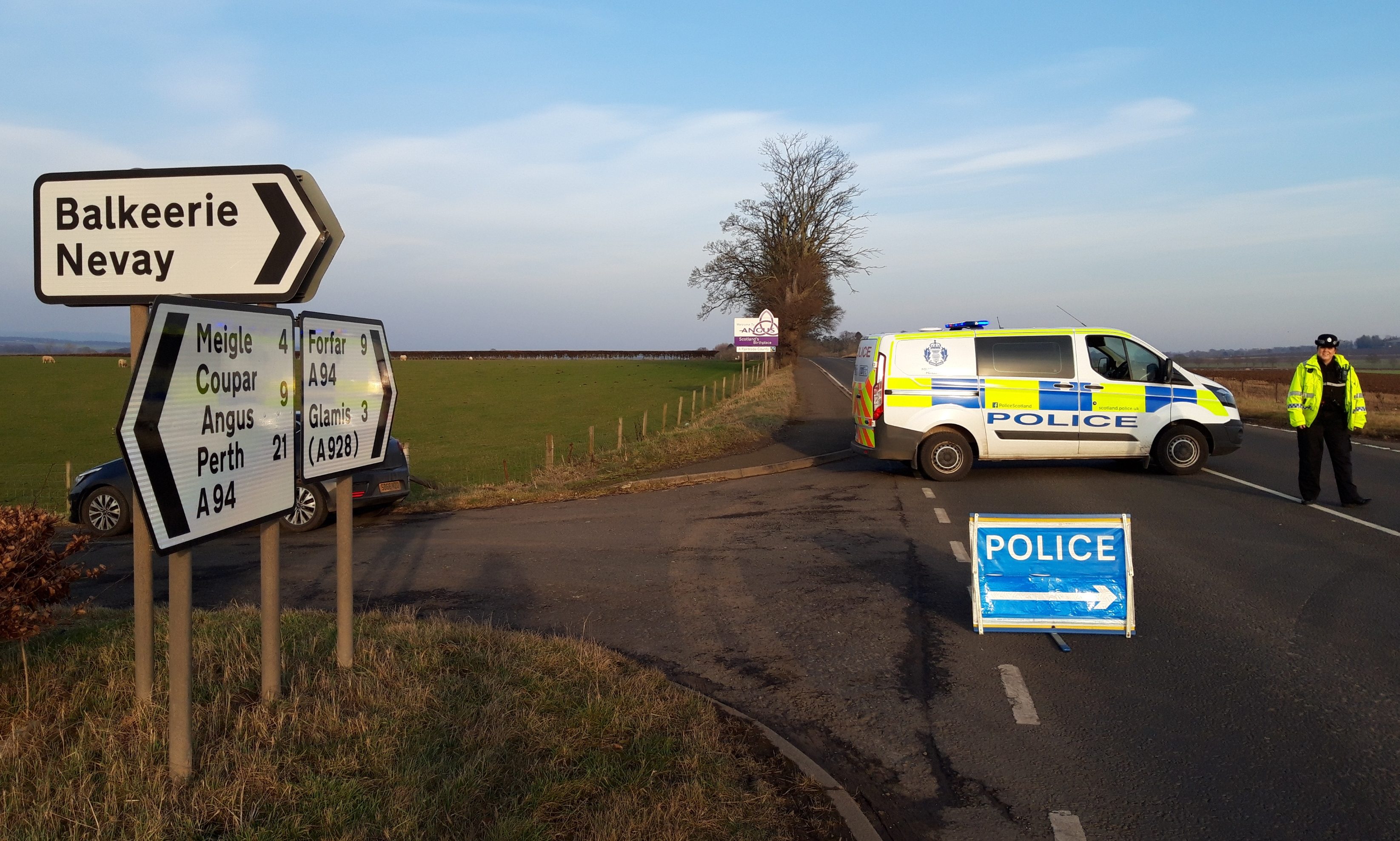 Police confirm death of man following three car Angus road crash