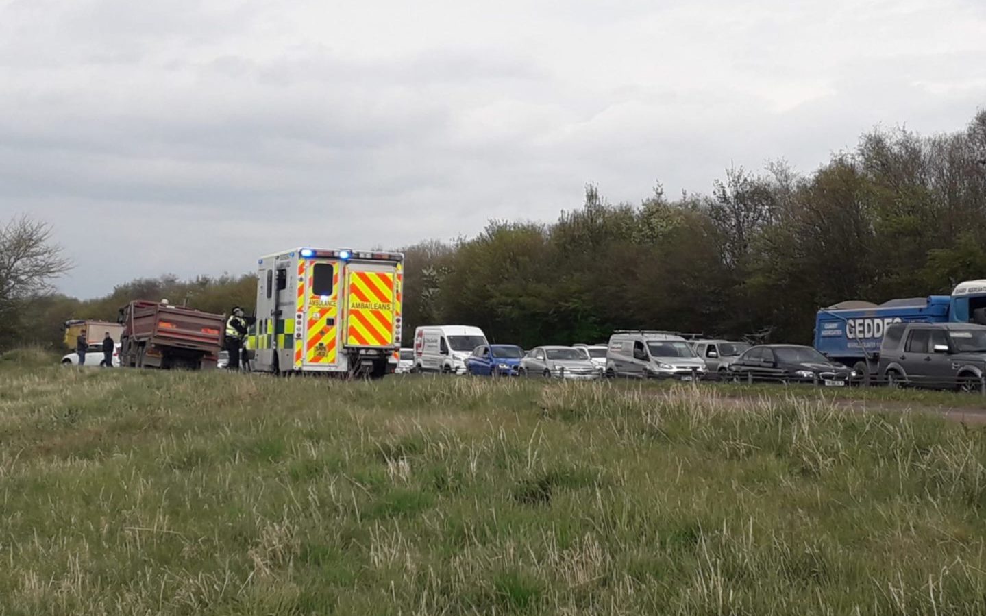 A92 road accident near Balgillo leaves traffic at a standstill