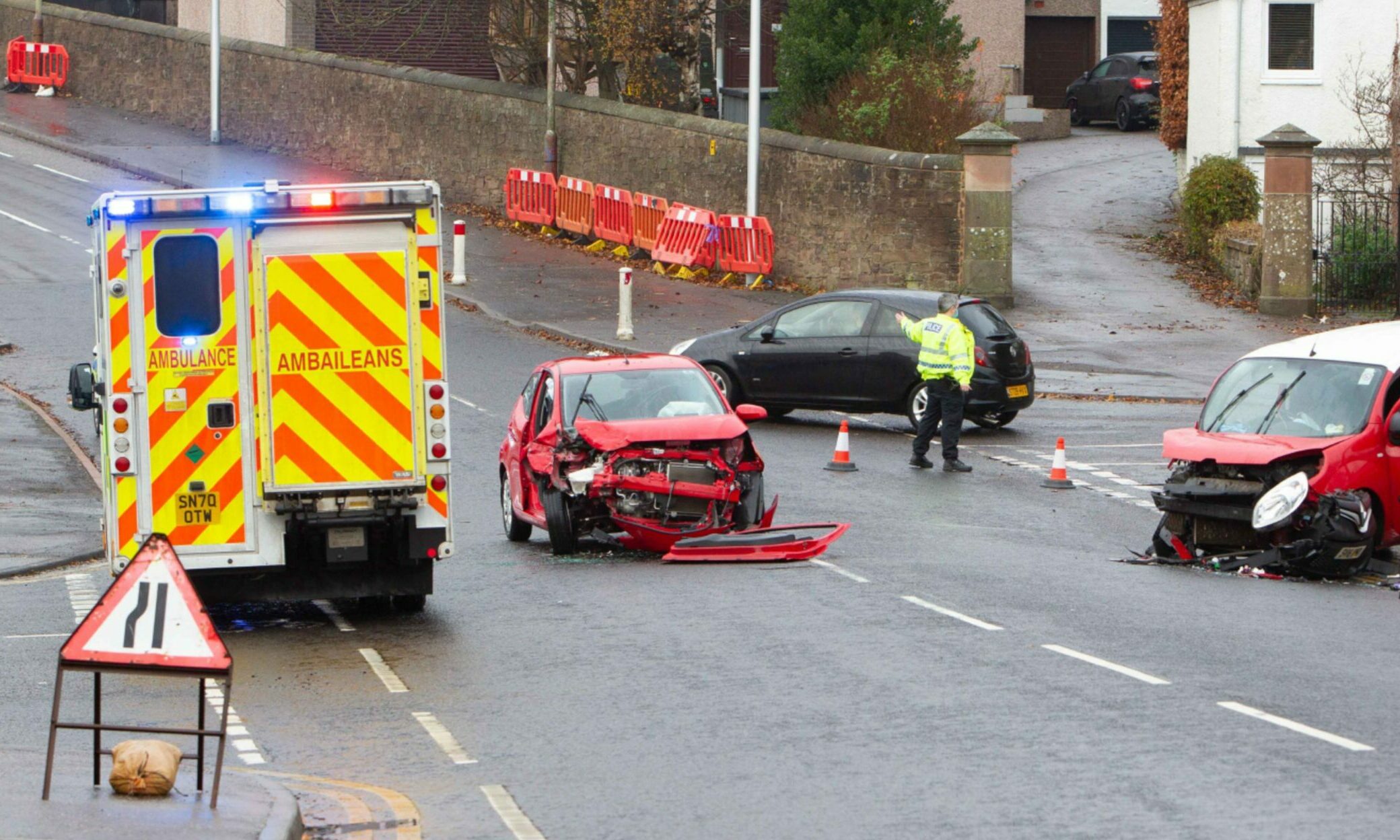 Cairnie Road in Arbroath closed by police after crash