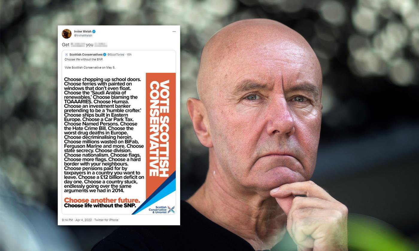 Irvine Welsh hits out at Scottish Conservatives' Trainspotting poster