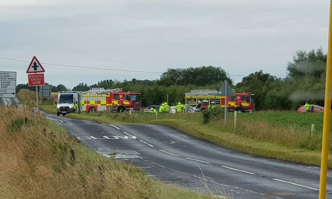 B9127: Person taken to hospital after crash at Kirkbuddo