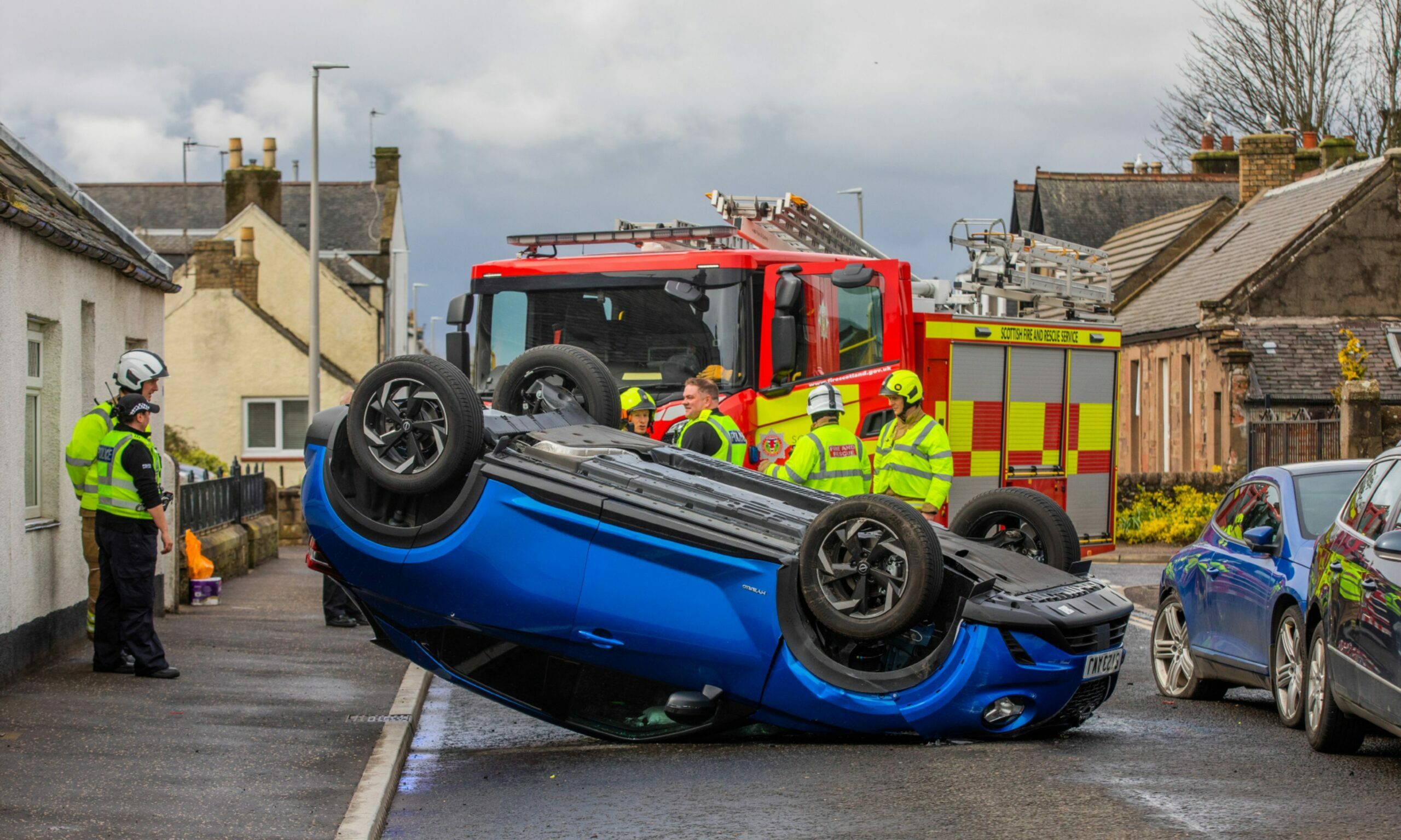 Woman Taken To Hospital After Car Flips Onto Roof In Carnoustie