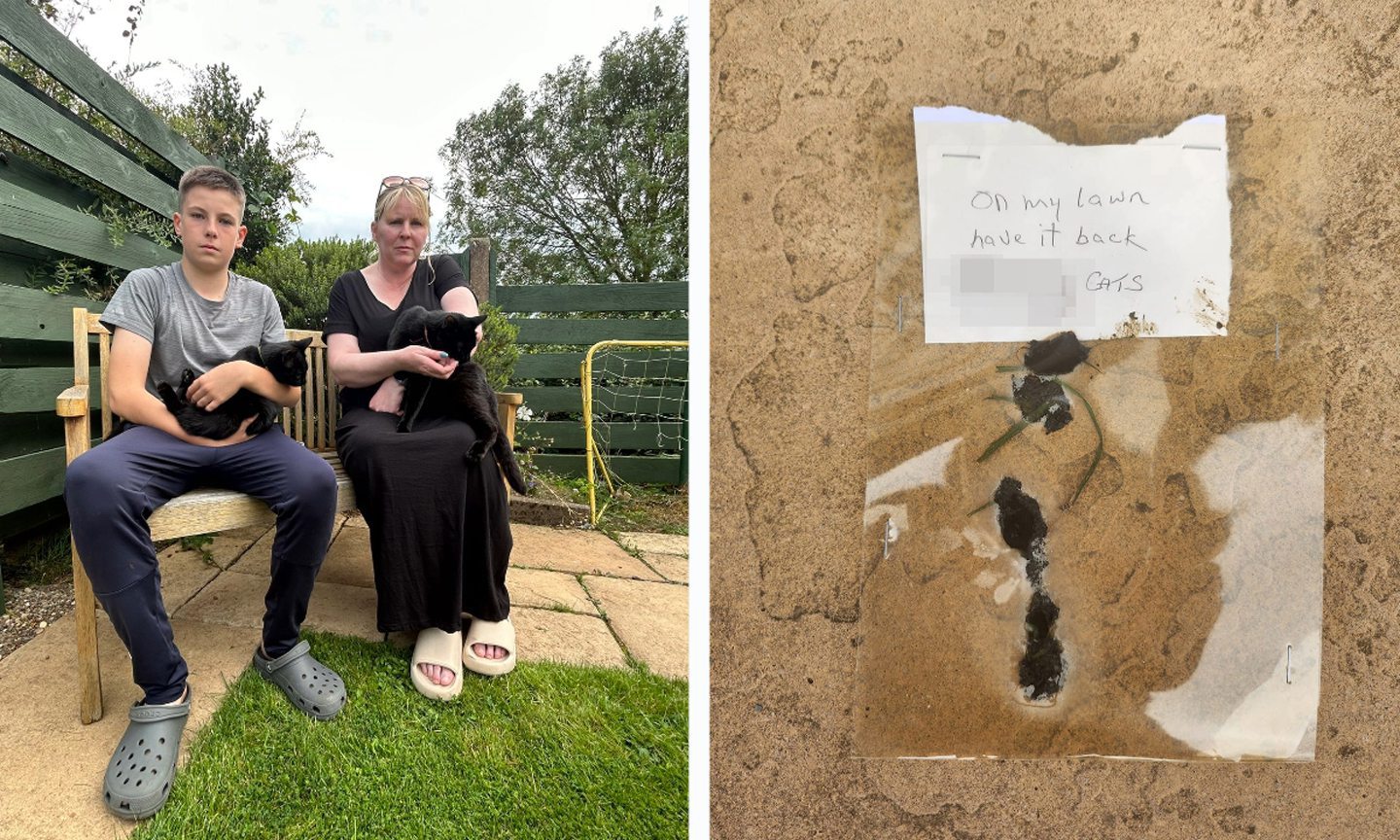 Dunfermline mum's horror as 'threatening' cat poo package left in garden