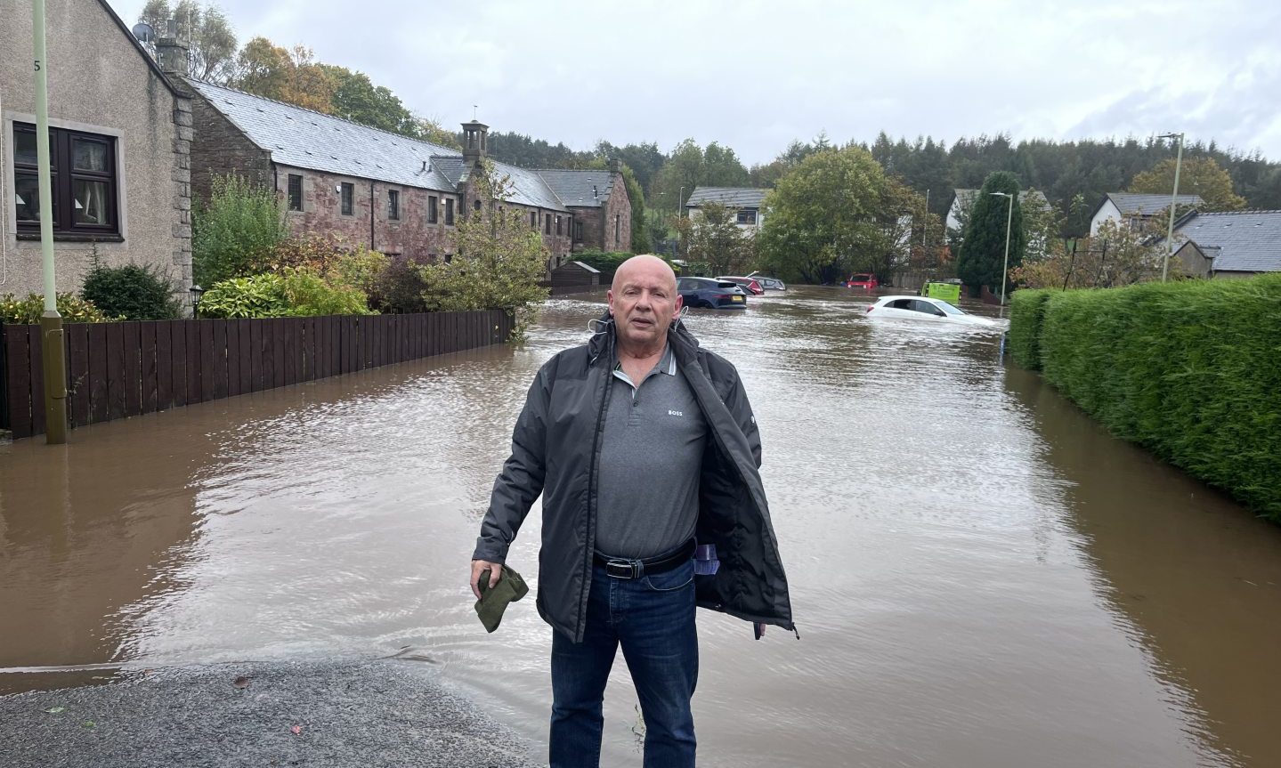 Storm Babet Residents trapped by flooding at Heron Rise Dundee