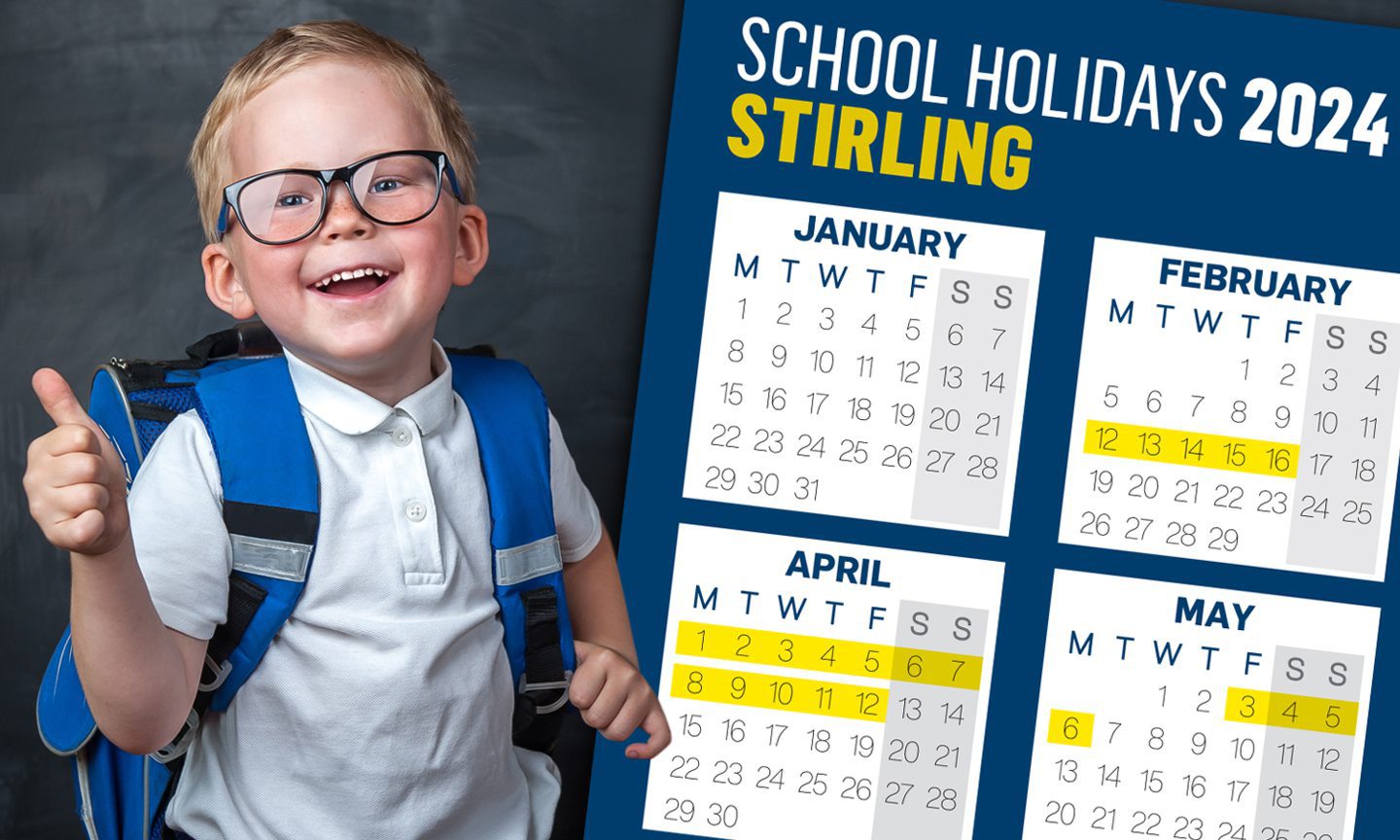 Stirling school holidays 2024 with printerfriendly calendars