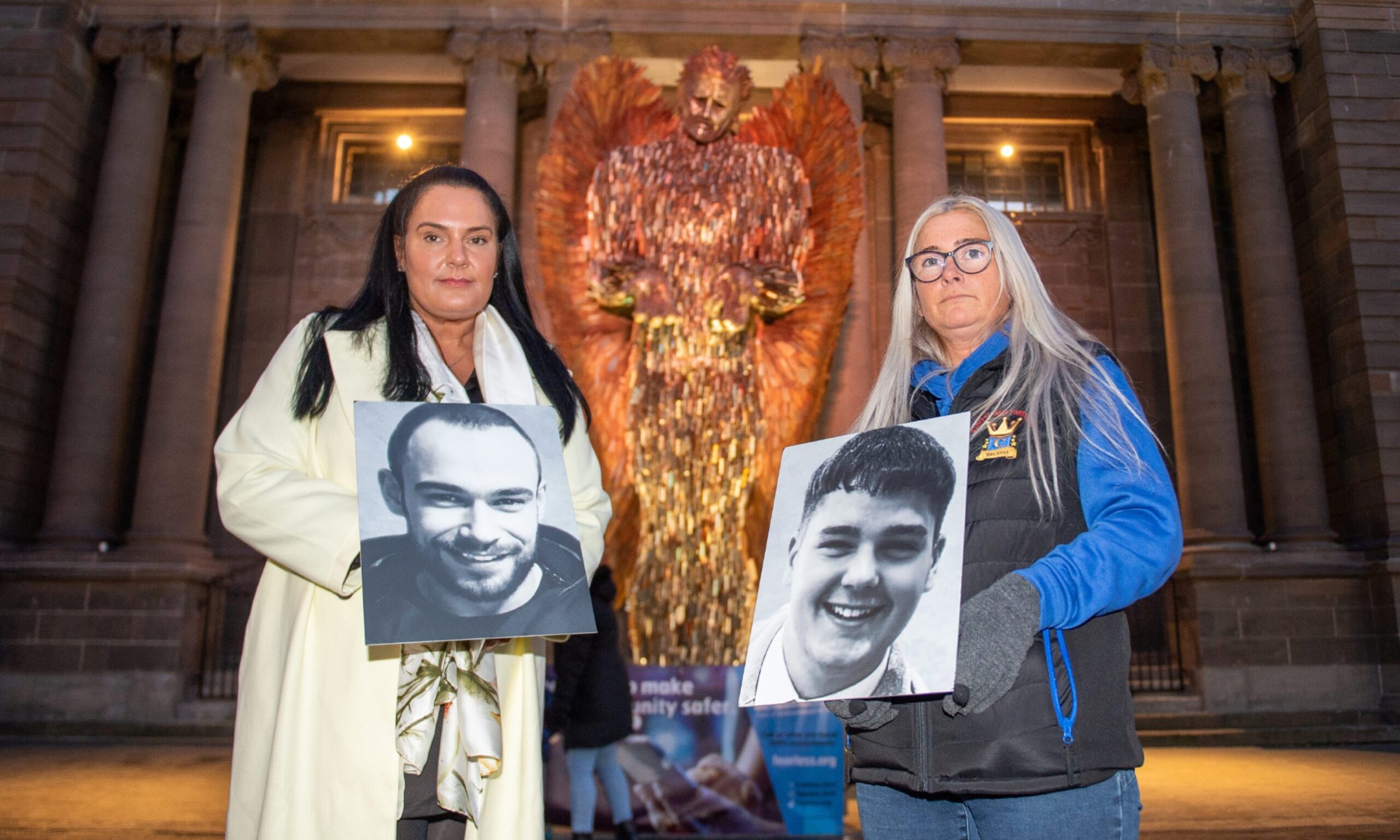 Victims’ families join Knife Angel procession through Perth