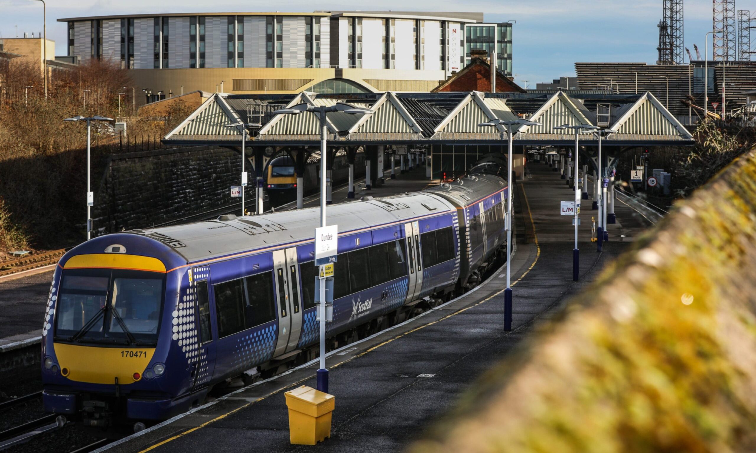 Replacement buses as footbridge demolished