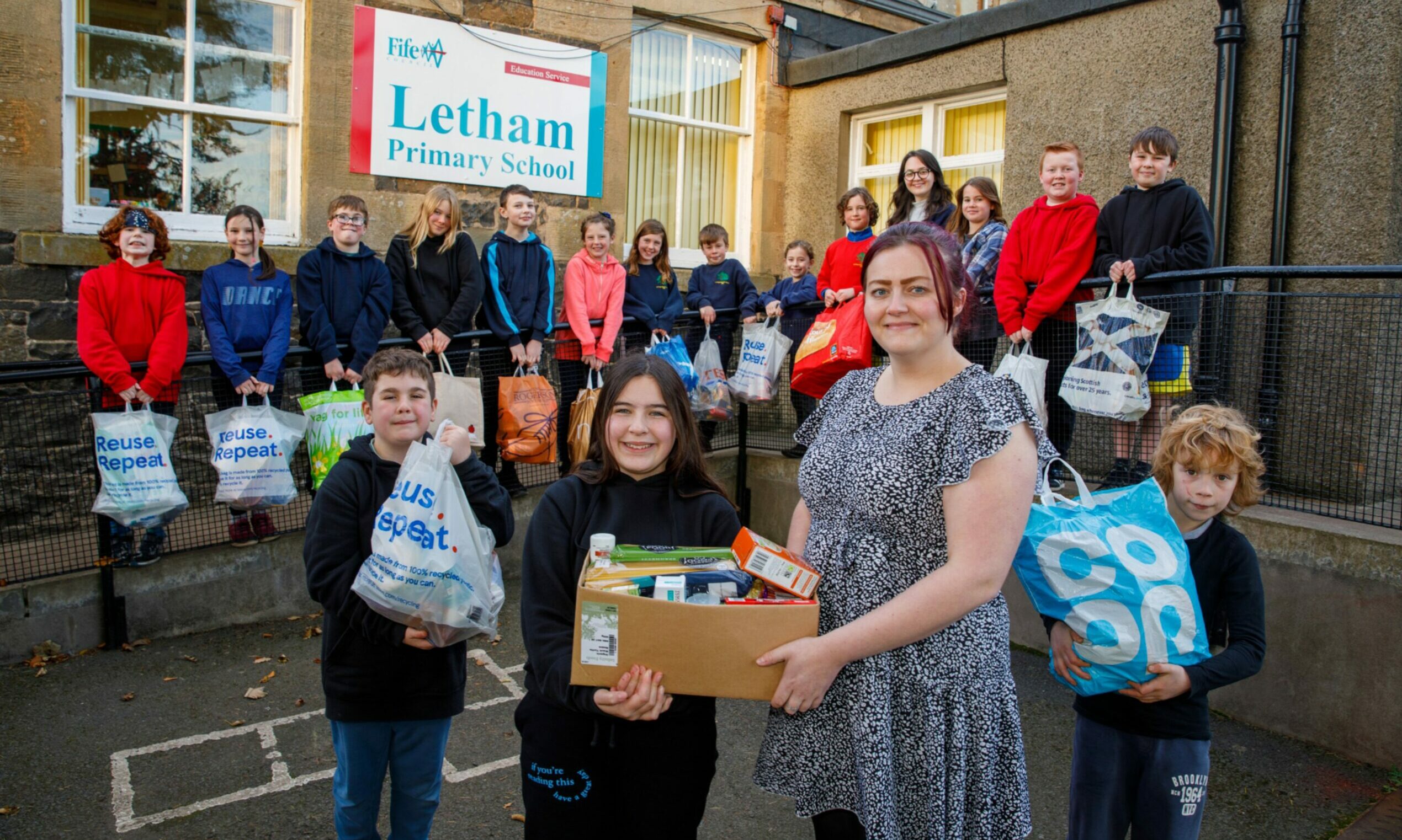 Whole village got involved in Letham Primary School foodbank collection